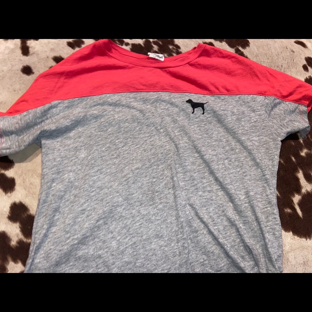 Pink/Victoria Secret red and grey shirt